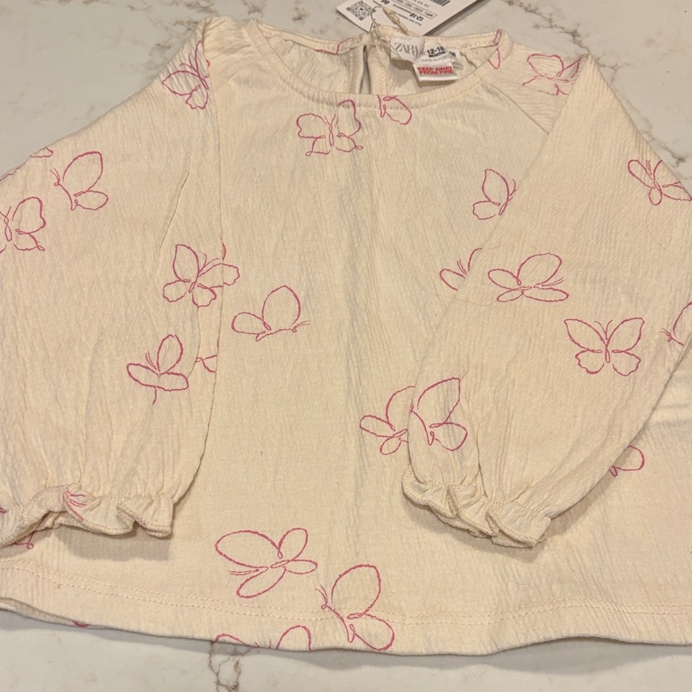 Zara long sleeve blouse 12-18 mo NWT
